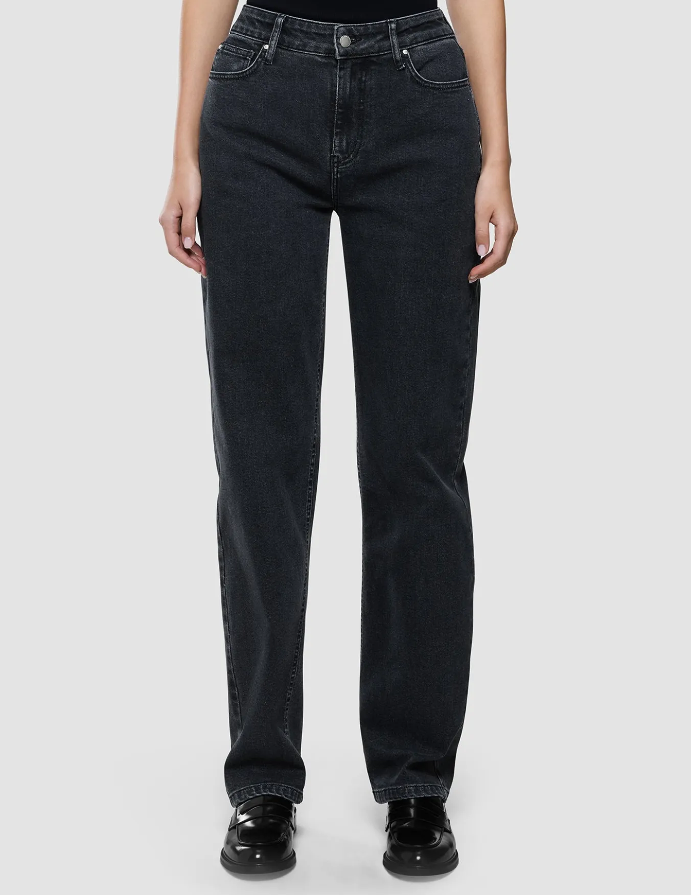 Jeans Straight Washed Black