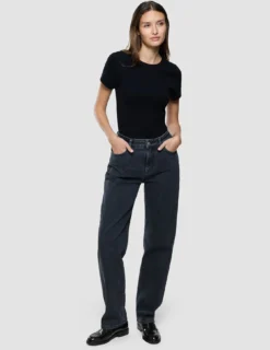 Jeans Straight Washed Black