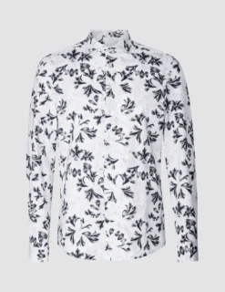 Lightweight Classic Shirt Navy Flower Slim