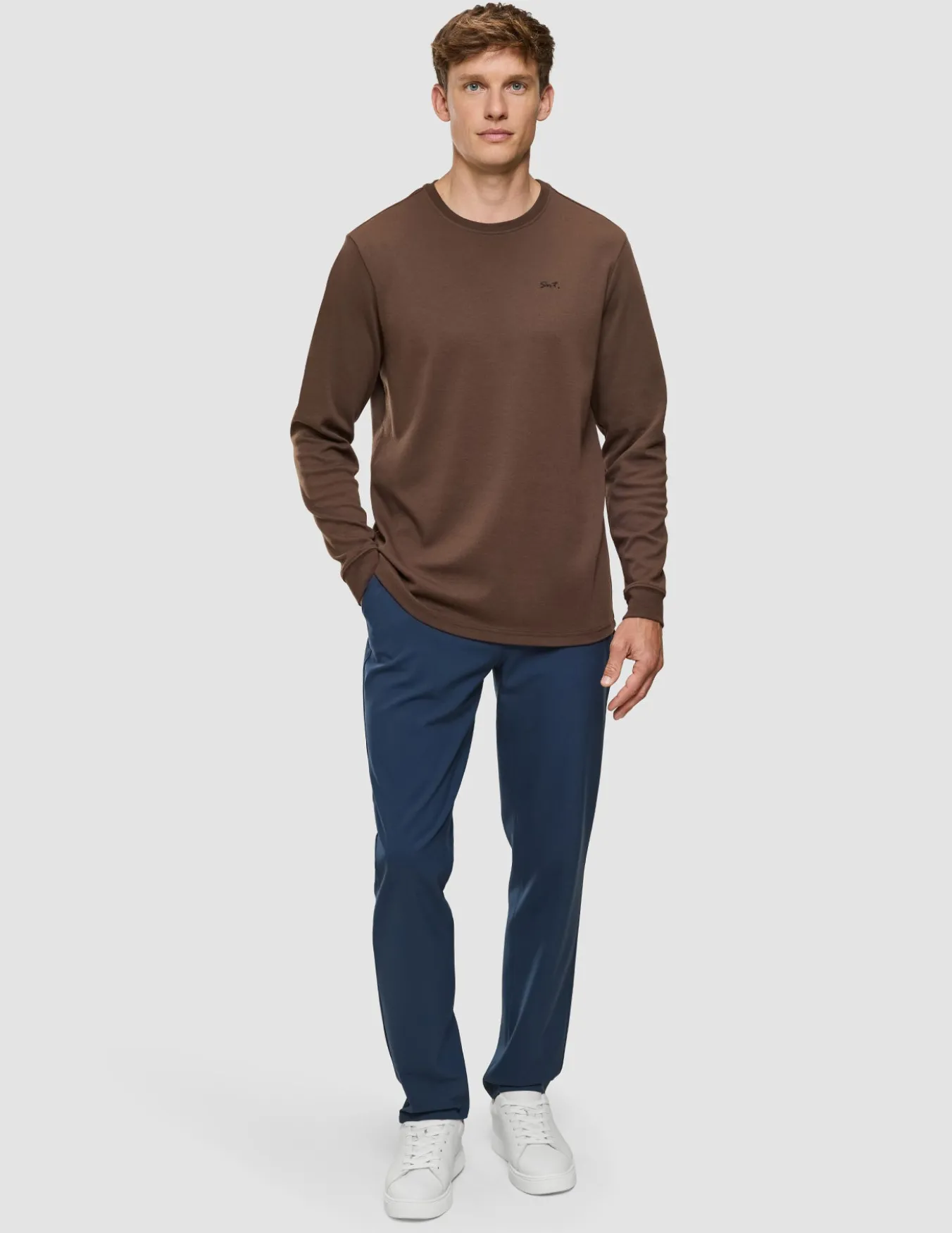 Lightweight Crewneck Saddle Brown
