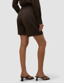 Linen Set Espresso Long Sleeved Shirt & Relaxed Shorts