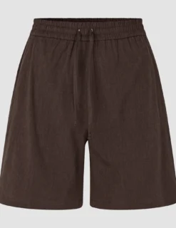 Linen Set Espresso Long Sleeved Shirt & Relaxed Shorts