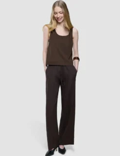 linen set espresso top relaxed pants