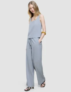 linen set stone grey top relaxed pants
