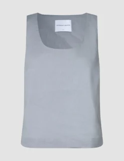 linen set stone grey top relaxed shorts