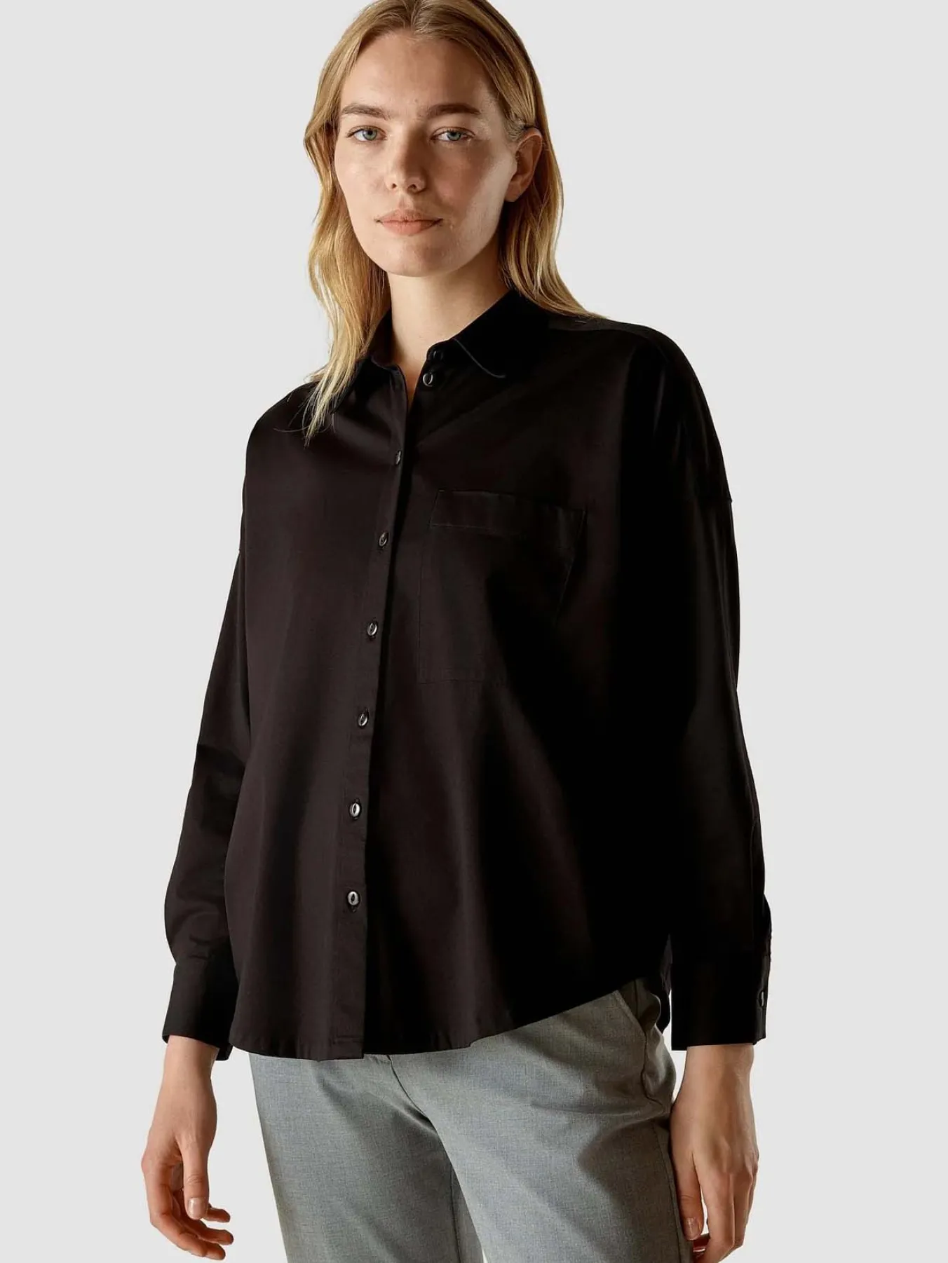 Oversized Long Sleeve Shirt Black