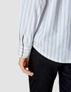 Oversized Long Sleeve Shirt Halo Stripes Latte