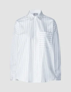 Oversized Long Sleeve Shirt Halo Stripes Latte