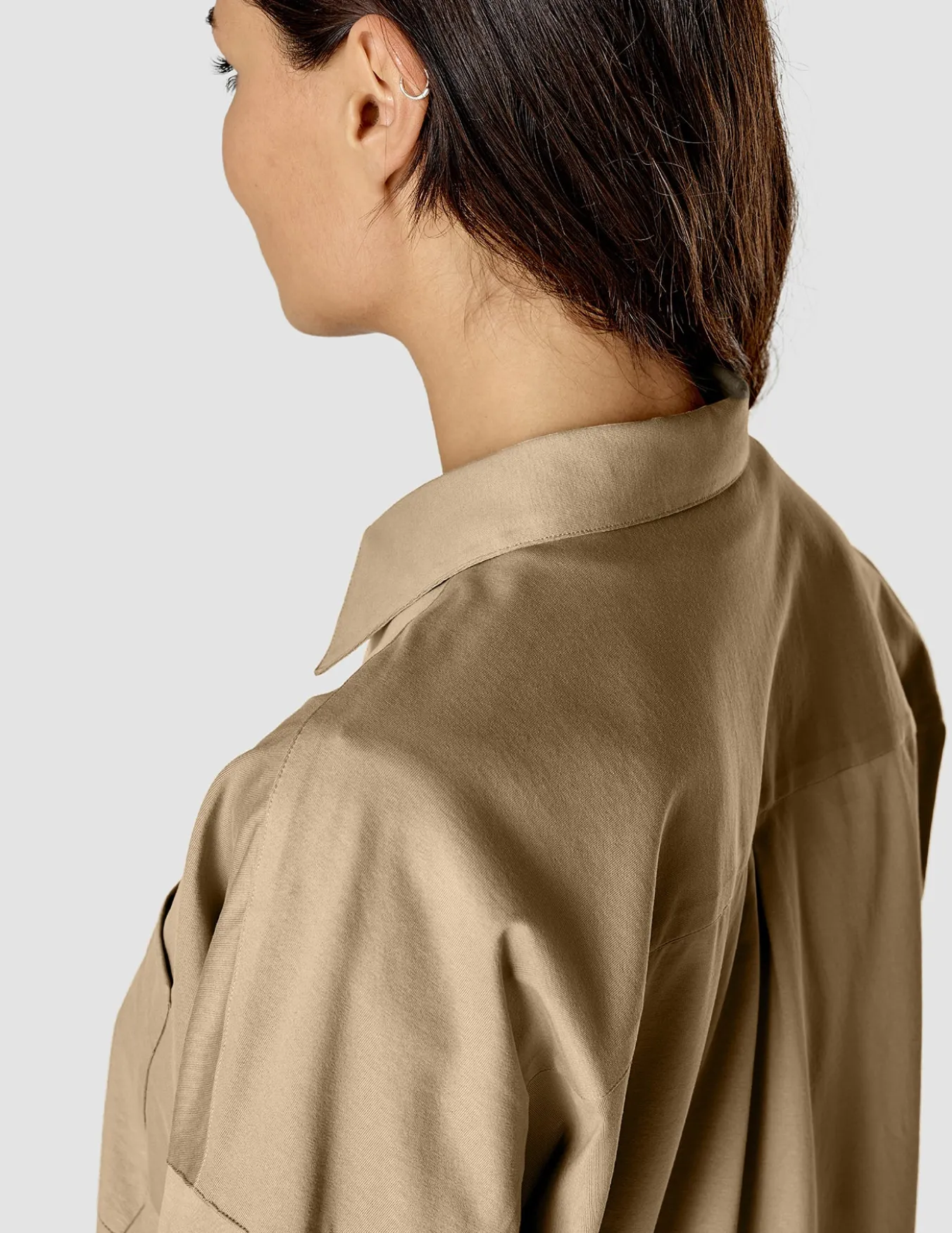 Oversized Long Sleeve Shirt Latte