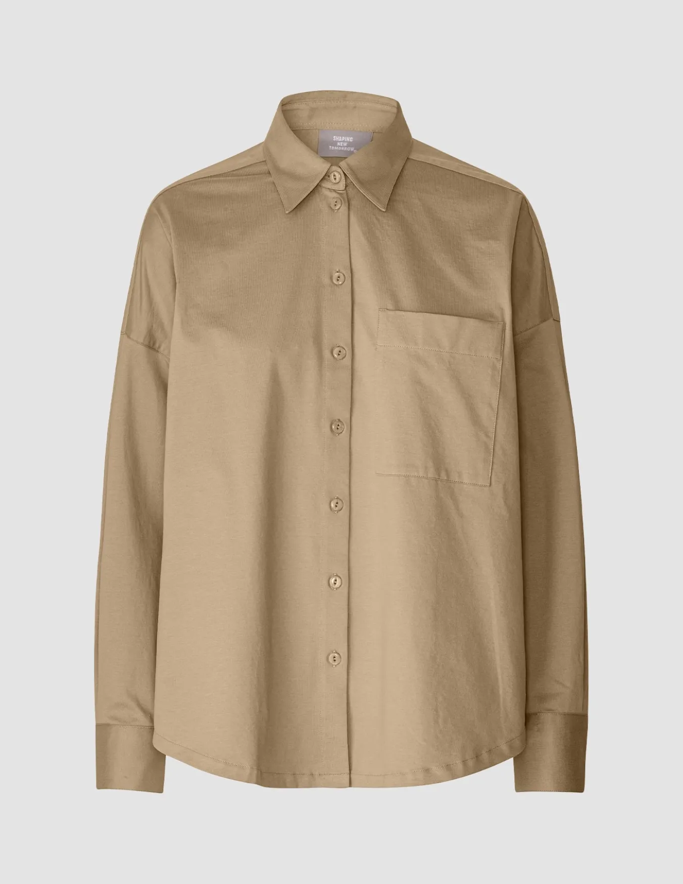 Oversized Long Sleeve Shirt Latte