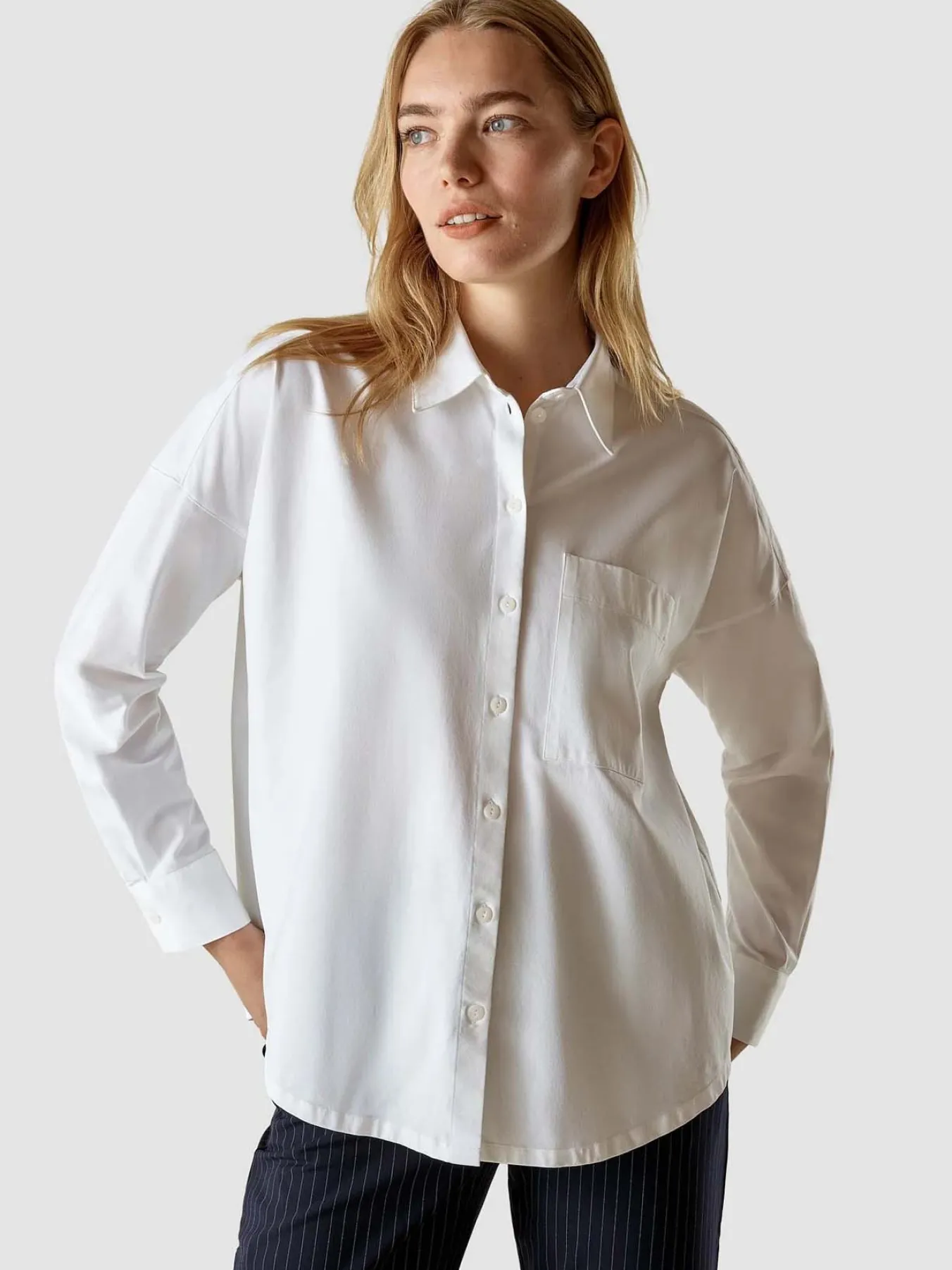 Oversized Long Sleeve Shirt White