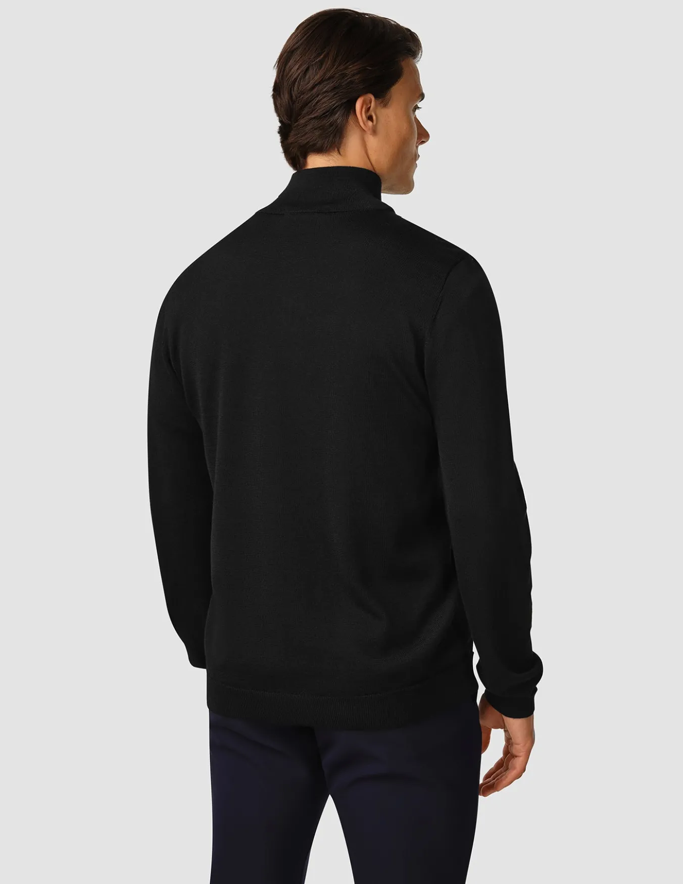 Premium Merino Half Zip Black
