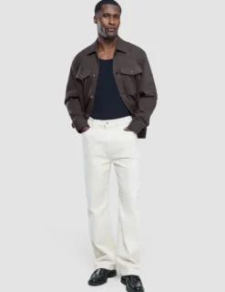 Refine Cotton Shirt Jacket Dark Brown