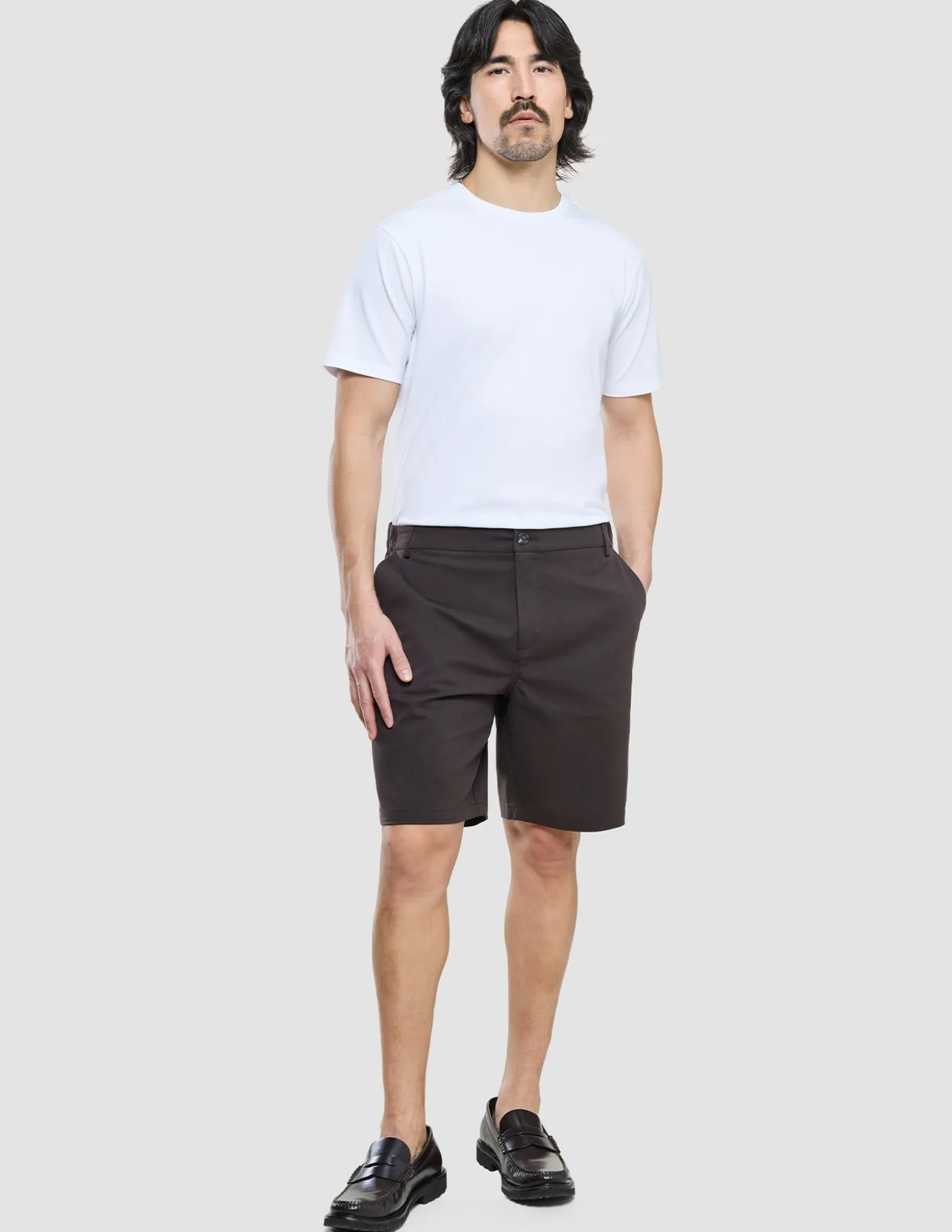 Refine Cotton Shorts Dark Brown