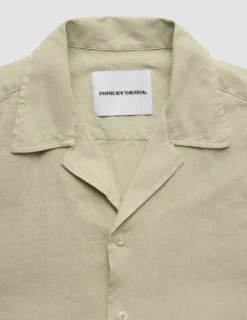 Refined Linen Bowling Short Sleeve Shirt Soft Sand
