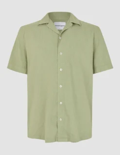 Refined Linen Bowling Short Sleeve Shirt Tea