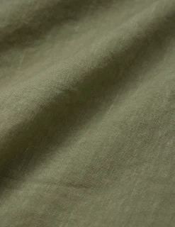 Refined Linen Bowling Short Sleeve Shirt Tea