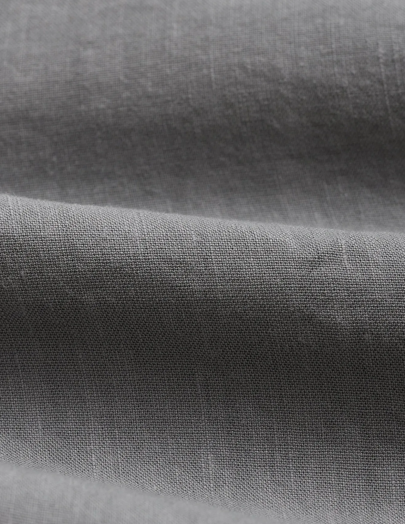 Refined Linen Bowling Short Sleeve Shirt Stone Grey