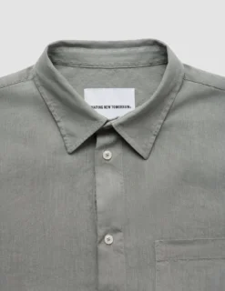 Refined Linen Long Sleeve Shirt Stone Grey