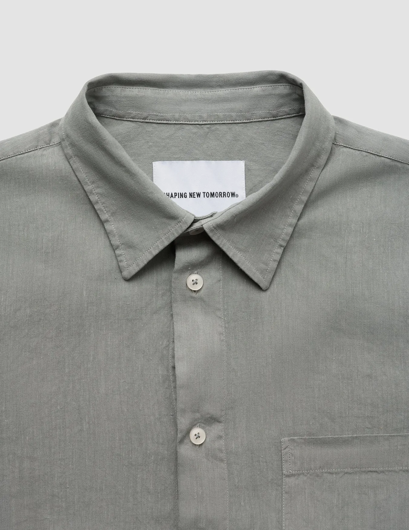 Refined Linen Long Sleeve Shirt Stone Grey