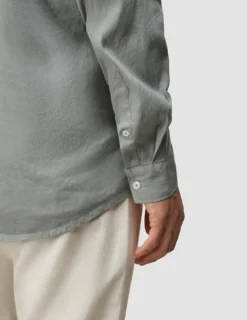 Refined Linen Long Sleeve Shirt Stone Grey