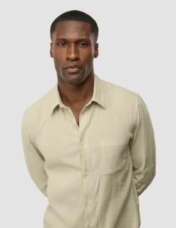 Refined Linen Long Sleeve Shirt Soft Sand