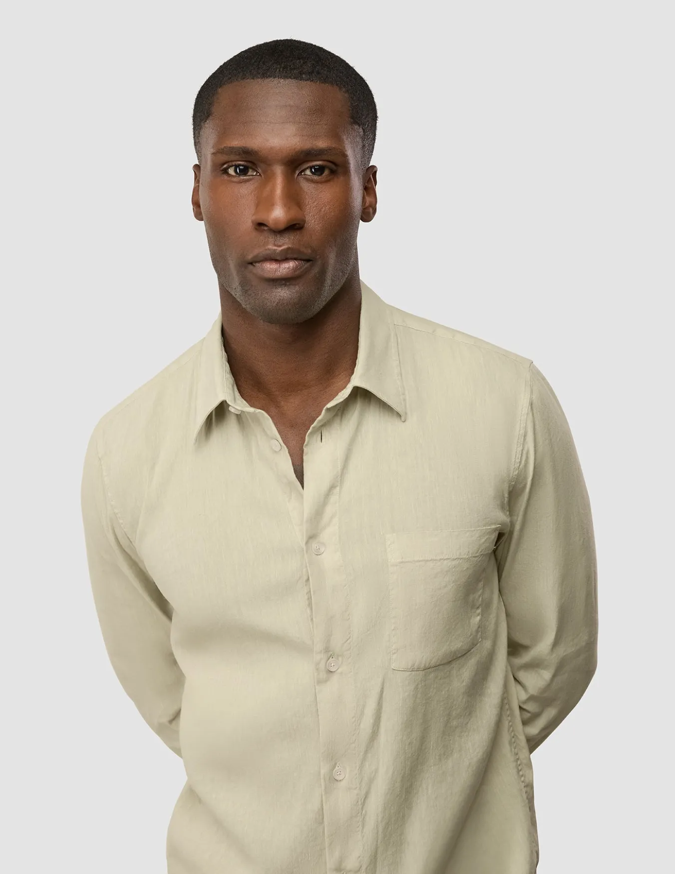 Refined Linen Long Sleeve Shirt Soft Sand
