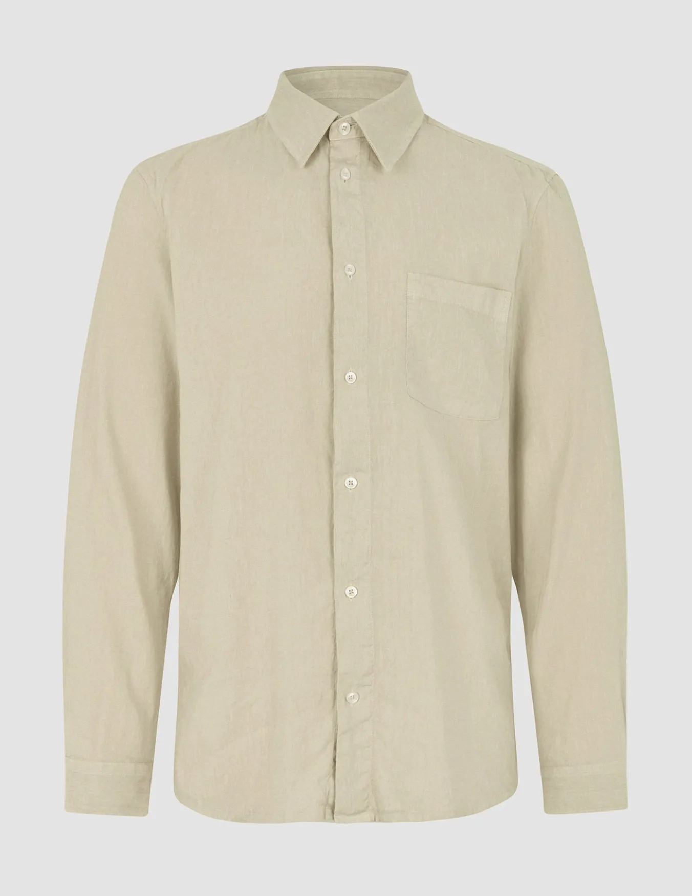 Refined Linen Long Sleeve Shirt Soft Sand