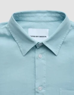 Refined Linen Long Sleeve Shirt Sky Blue