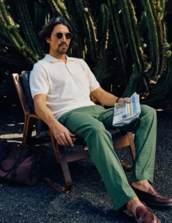 Refined Linen Pants Clover Green