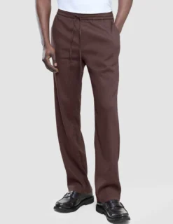 Refined Linen Pants Dark Brown