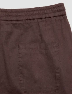 Refined Linen Pants Dark Brown