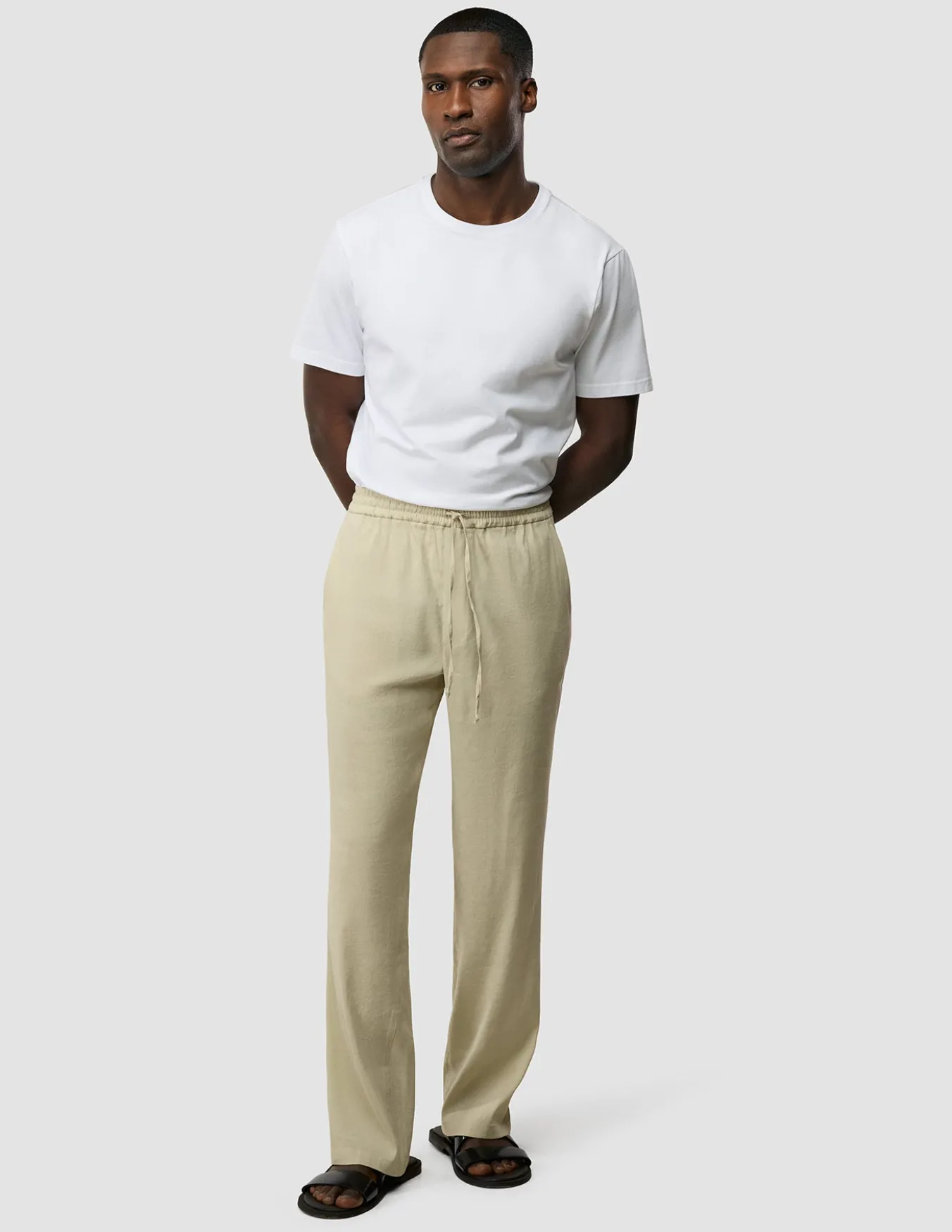 Refined Linen Pants Soft Sand