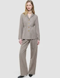 rhea set golden beige melange shirt pants