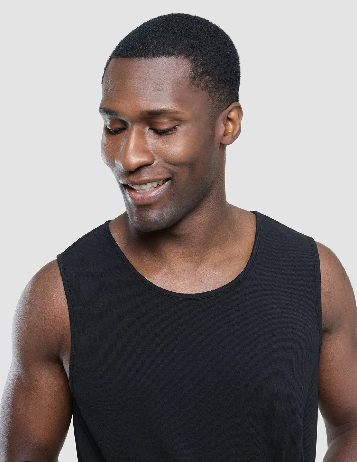 Rib Tank Top Black