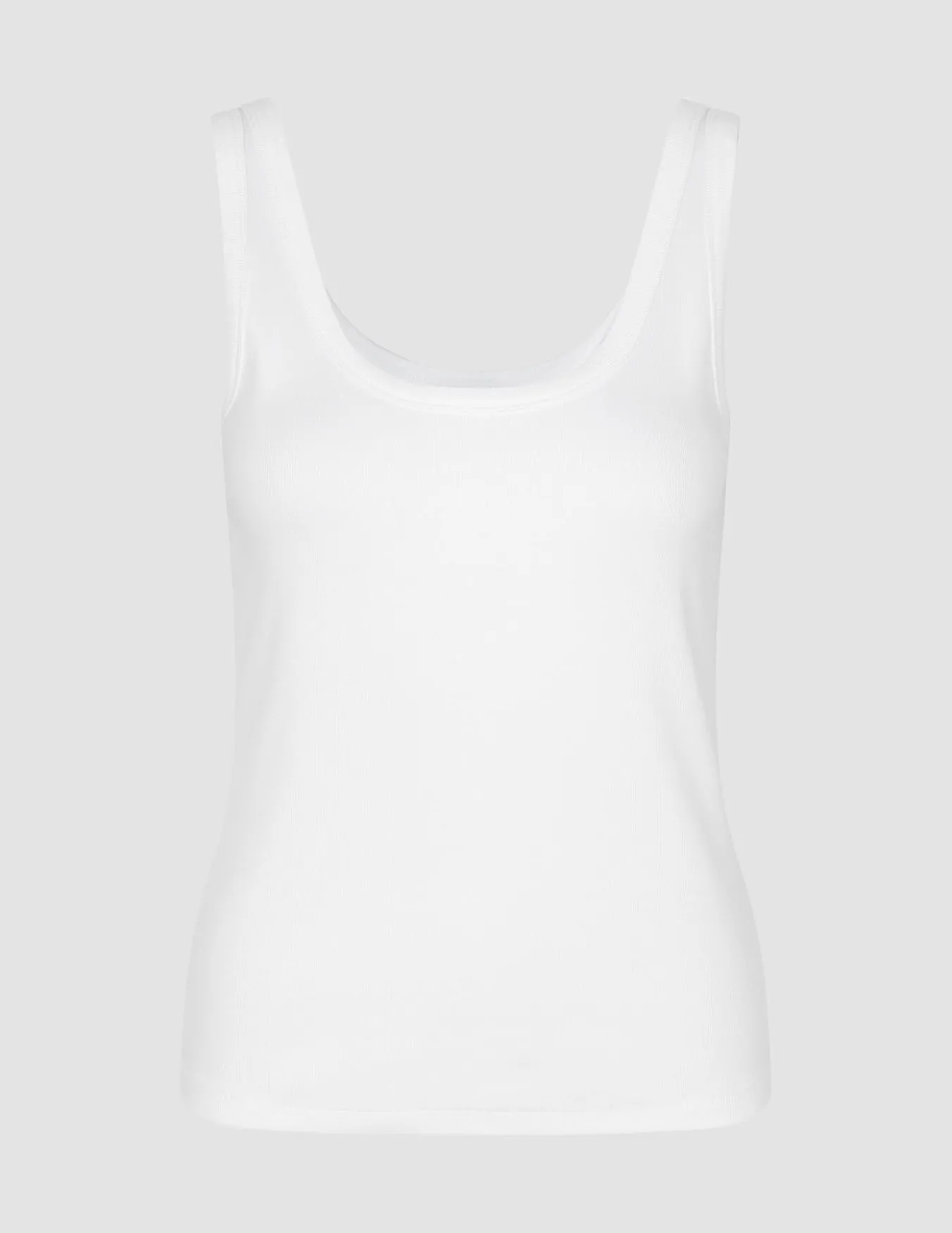 Rib Tank Top White