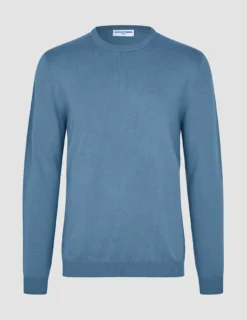 Seamless Core Knit Crewneck Blue Tide
