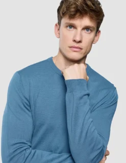 Seamless Core Knit Crewneck Blue Tide