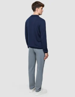 Seamless Core Knit Long Sleeve Polo Dark Navy