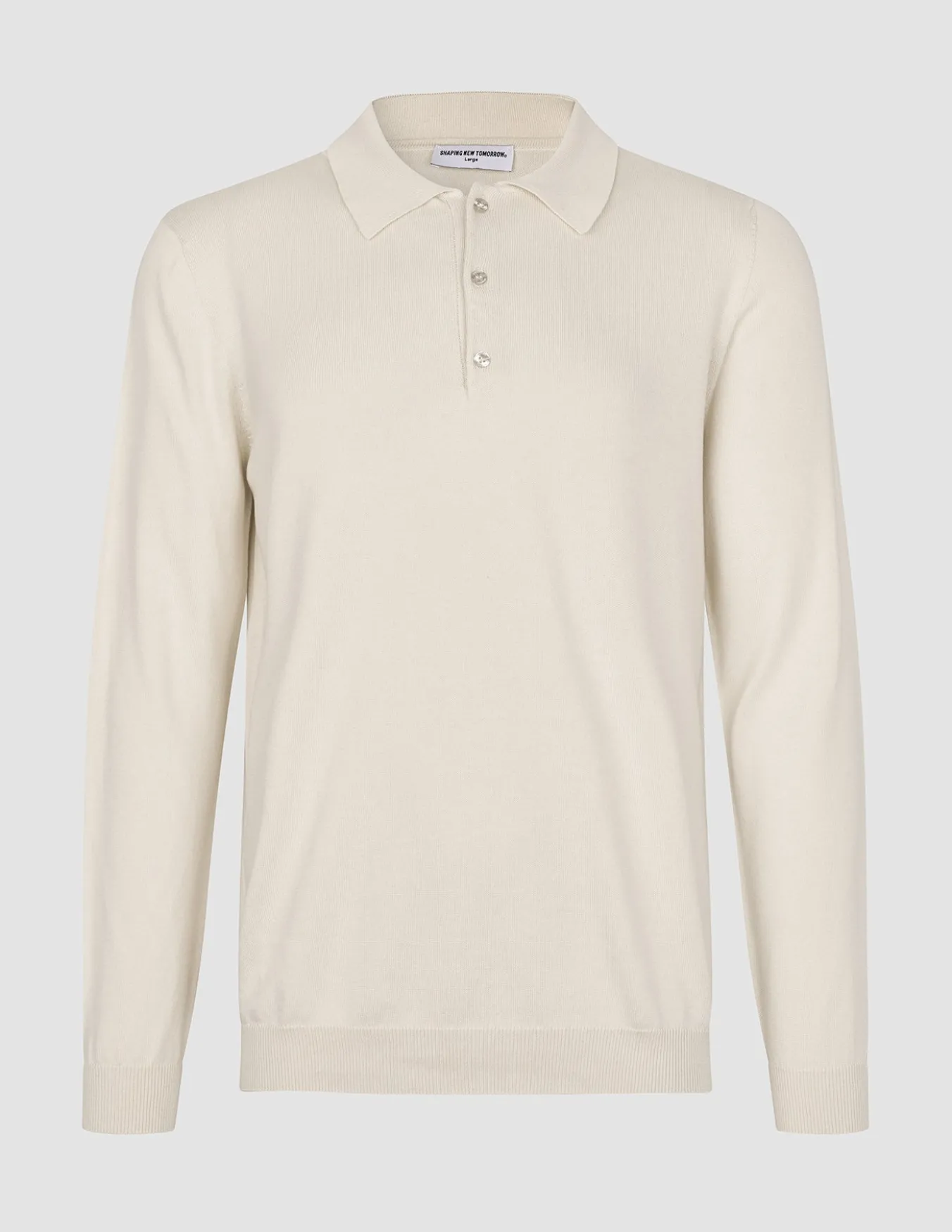Seamless Core Knit Long Sleeve Polo Birchwood