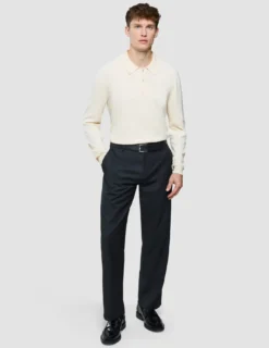 Seamless Core Knit Long Sleeve Polo Birchwood