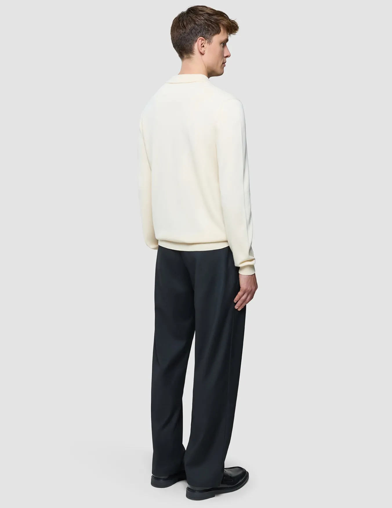Seamless Core Knit Long Sleeve Polo Birchwood