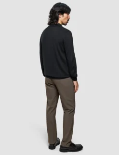 Seamless Core Knit Long Sleeve Polo Black