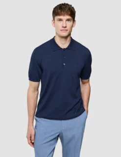 Seamless Core Knit Short Sleeve Polo Dark Navy