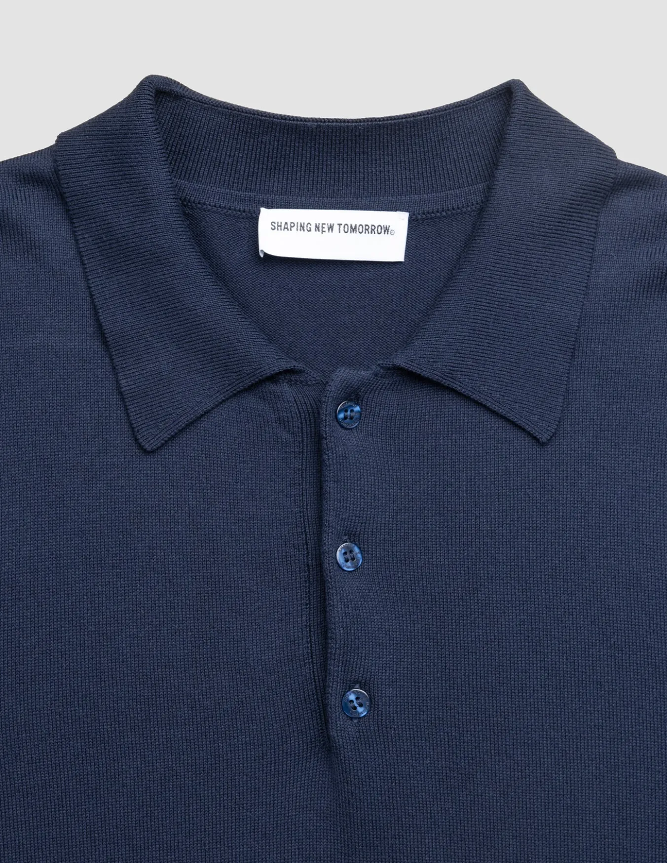 Seamless Core Knit Short Sleeve Polo Dark Navy