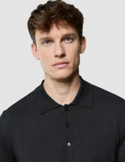 Seamless Core Knit Short Sleeve Polo Black