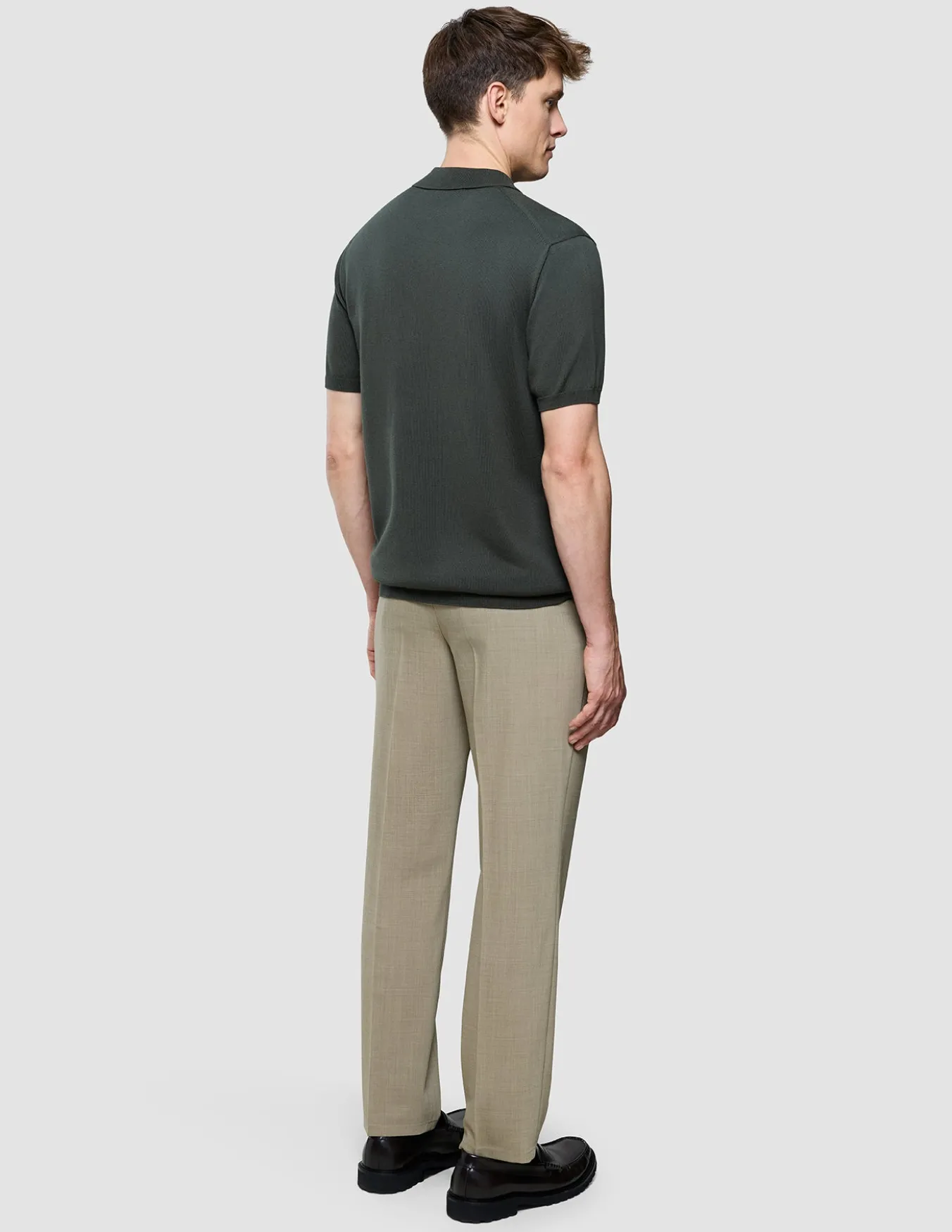 Seamless Core Knit Short Sleeve Polo Green Night