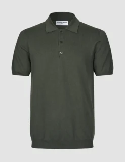 Seamless Core Knit Short Sleeve Polo Green Night