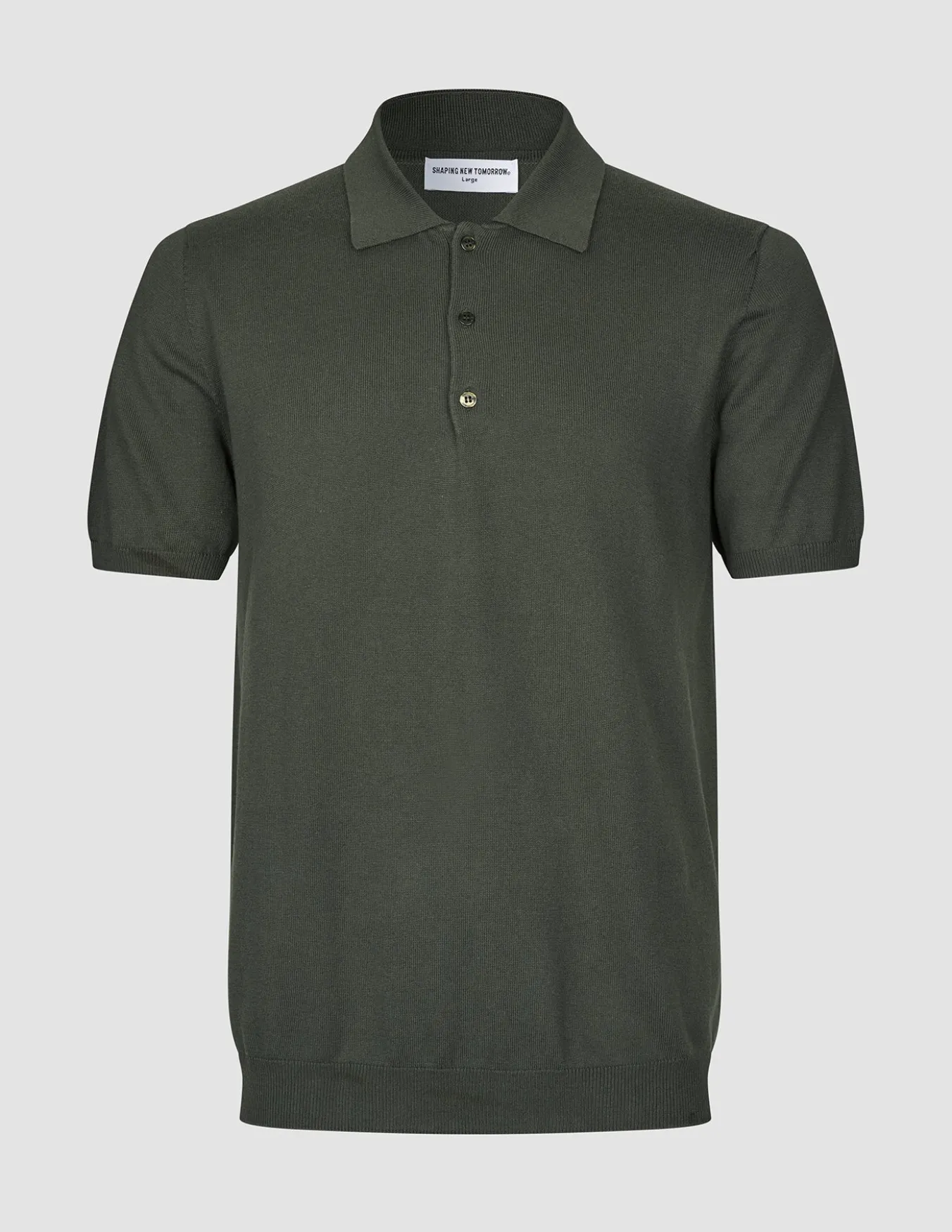 Seamless Core Knit Short Sleeve Polo Green Night