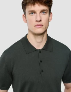 Seamless Core Knit Short Sleeve Polo Green Night